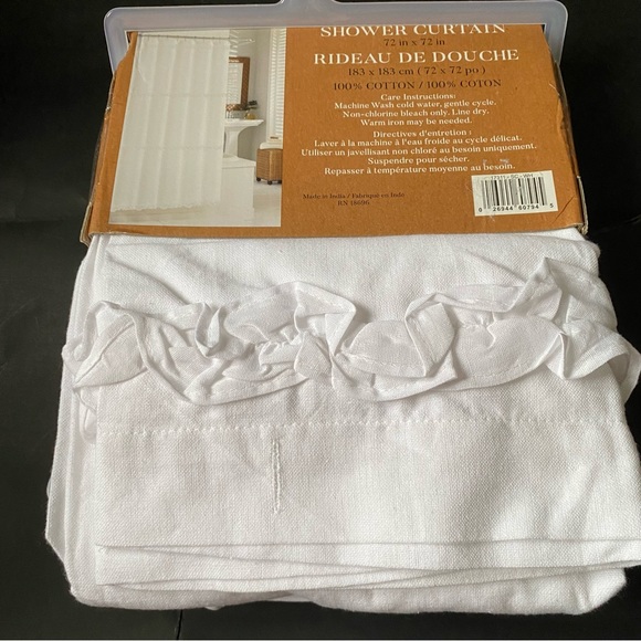Sanctuary | Bath | Sanctuary 0 Cotton Shower Curtain White With Ruffle ...